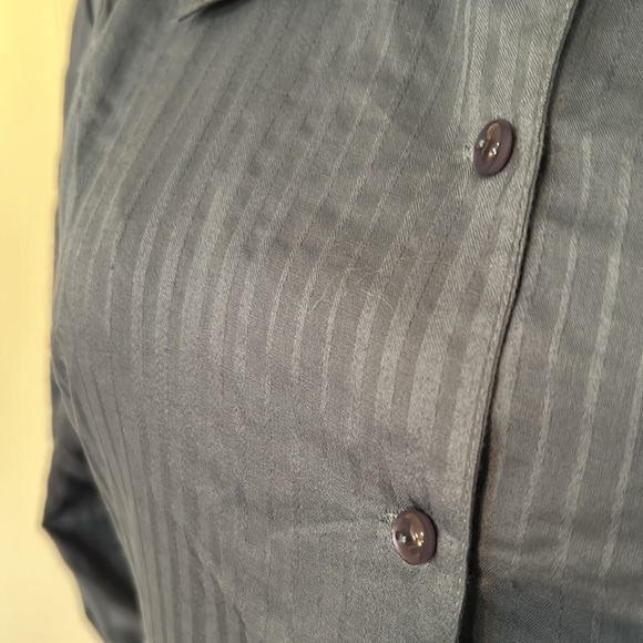 Mac & Jac ladies blouse with interest 3/4 sleeve & pockets NWT pinstriped sz 10 - Picture 5 of 15